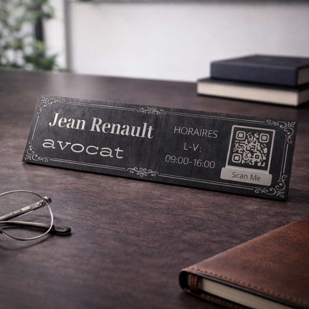 Plaque de nom Premium – Porte / Bureau