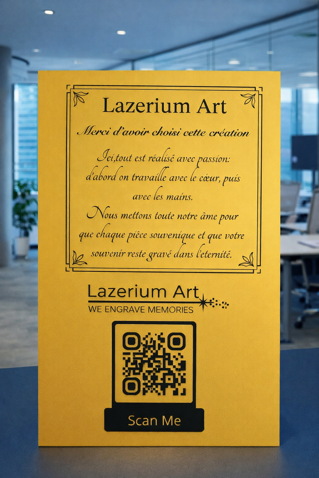 Plaque en acrylique personalisée