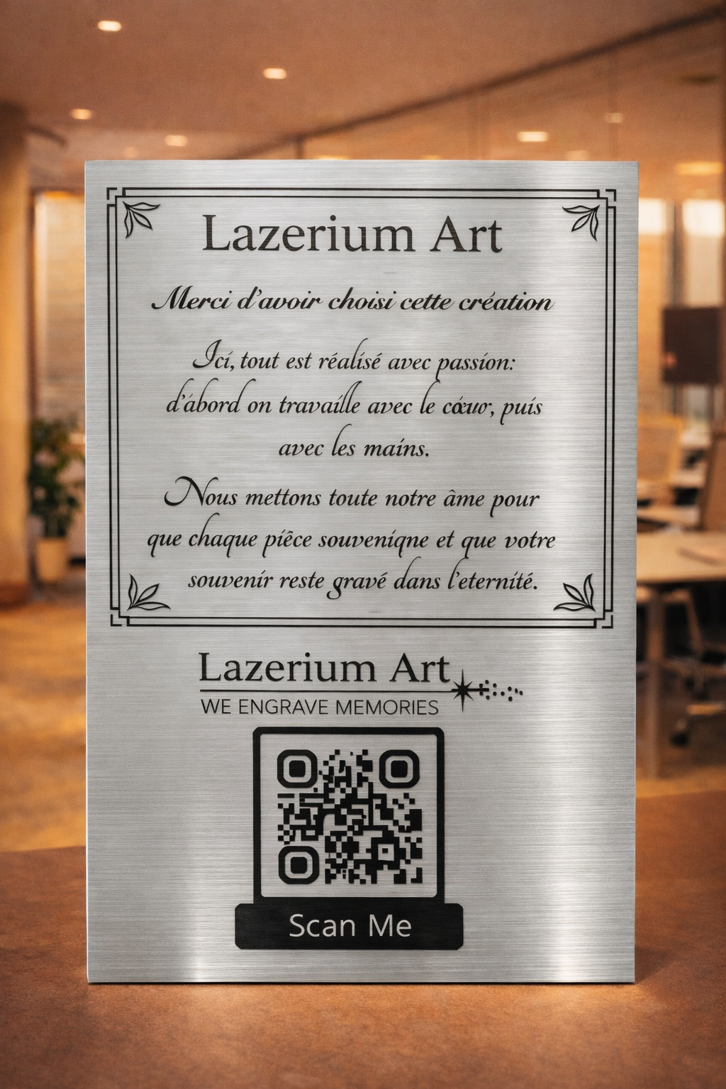 Plaque en acrylique personalisée